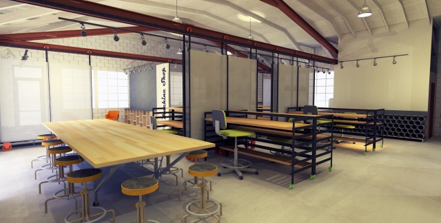 An Architectural Rendering of the Machine Shop, currently under construction, provided by Echo Architecture.